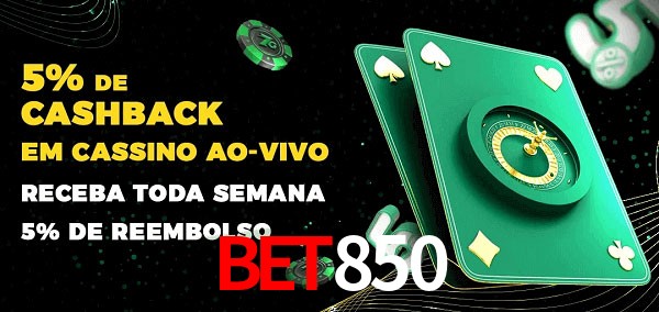 Promoções do cassino ao Vivo Bet850
